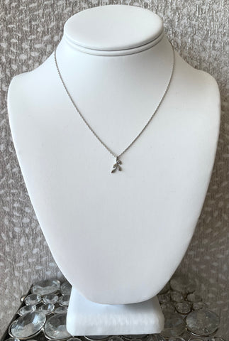 White Gold Dipped Mini Leaf Pendent Necklace