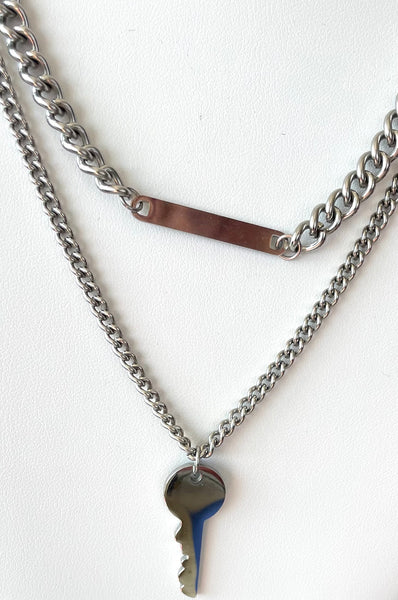 Stainless Steel Double Chain with Drop Key