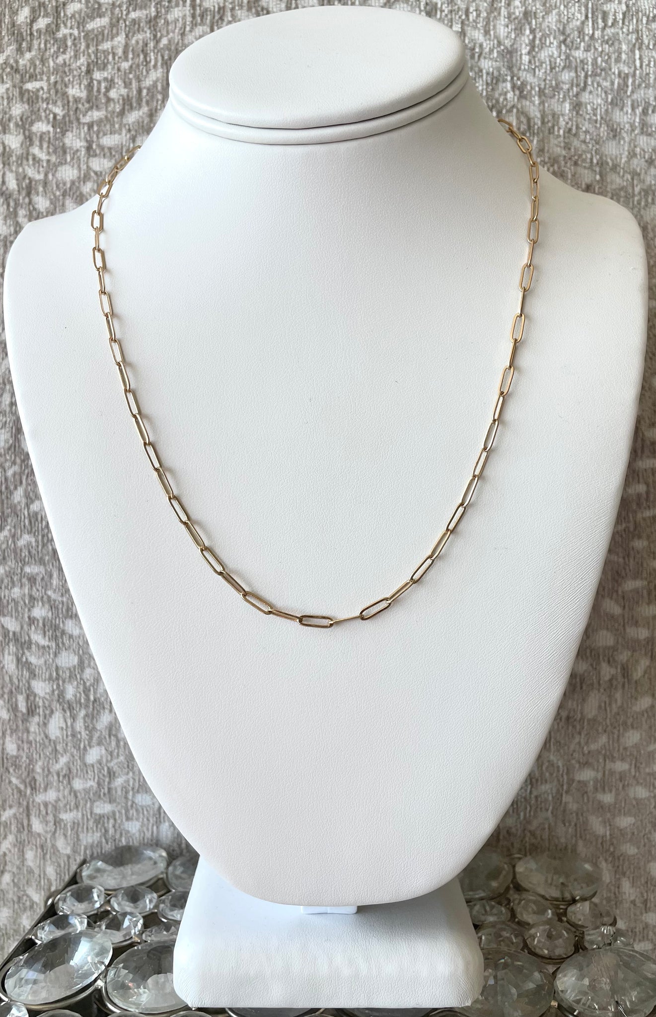 Gold Tone Paperclip Necklace