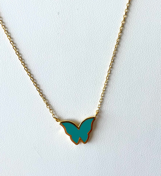 Mini Enamel Butterfly Pendent