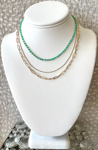 Triple Tiered Two Toned Necklace