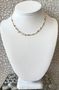 Double Tiered Necklace with Multicolor Stones