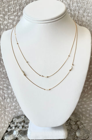 Gold Tone Necklace with Baby Pearl Detailing