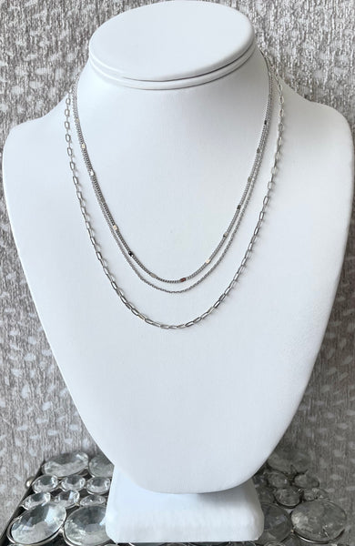 Silver Tiered Chain Necklace