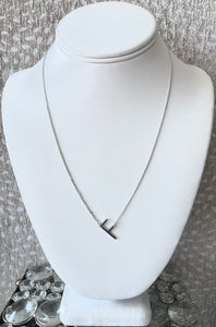 Rhodium Dipped Initial "F" 16" Necklace