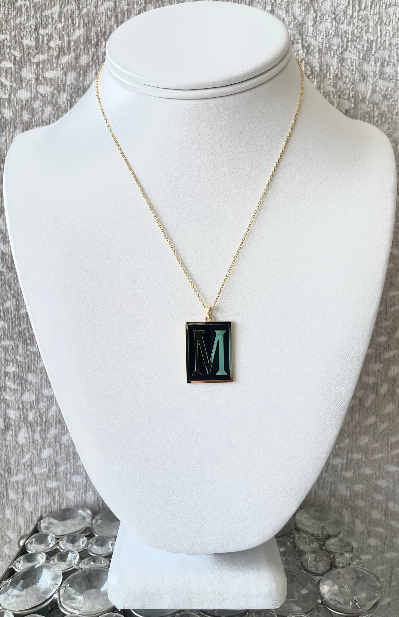 Gold Dipped 16.5" Monogram "M" Necklace