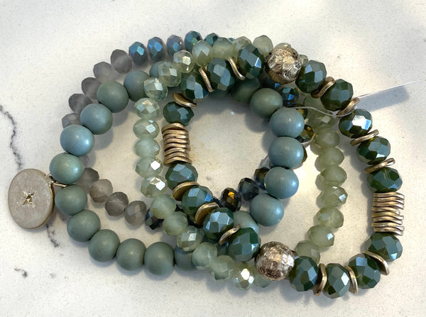 Four Stranded Collection of Crystal and Beads