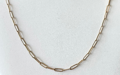 Gold Tone Paperclip Necklace