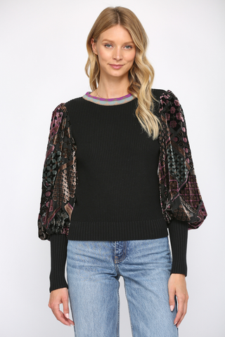 Burnout Velvet Novelty Sweater