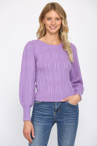 Violet Cable Knit Sweater