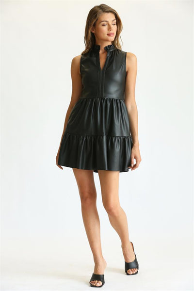 Faux Leather Dress