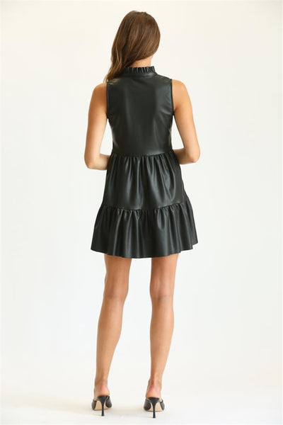 Faux Leather Dress