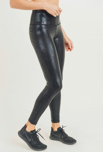 Embossed Snake Skin Leggings